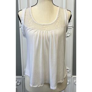 Bozzolo White Lace Sleeveless Top – Women’s Small